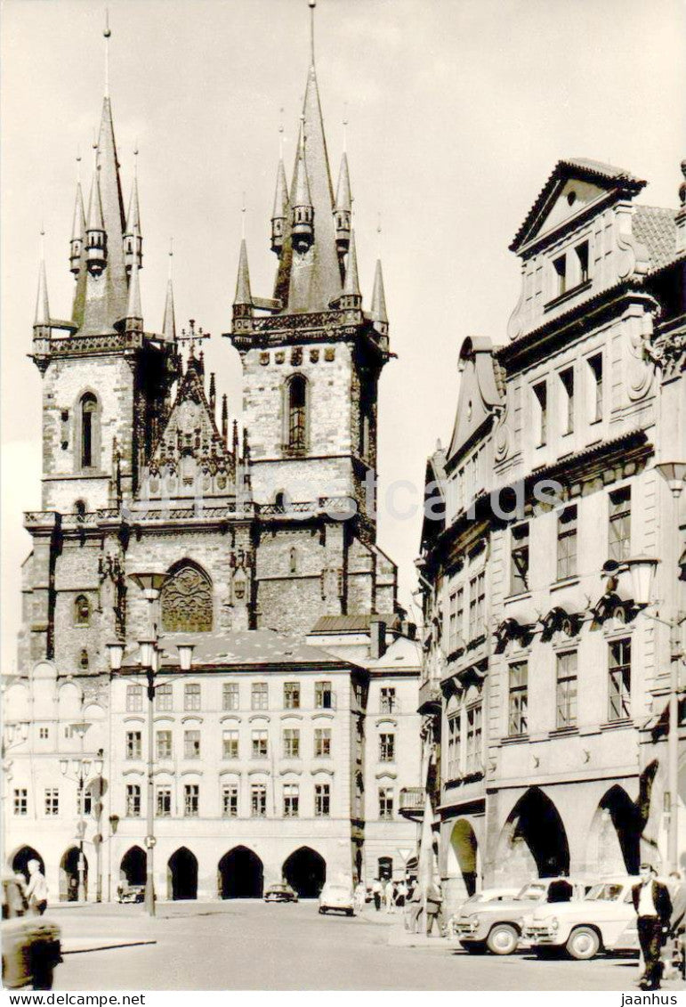 Praha - Prague - Old Town Square and the Tyn Church - car - 03-40983 - Czech Republic - Czechoslovakia - unused - JH Postcards