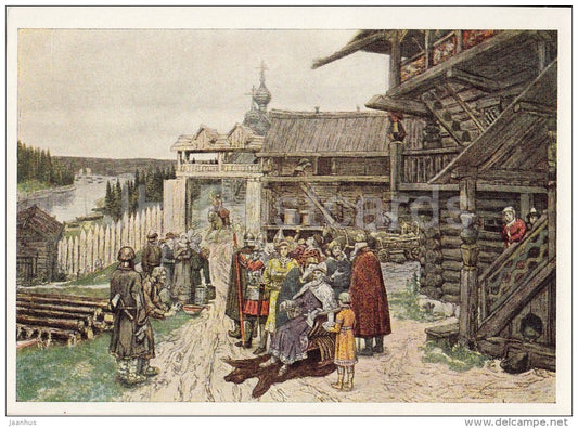 painting by V. Vasnetsov - The courtyard of the prince - Russian art - 1967 - Russia USSR - unused - JH Postcards