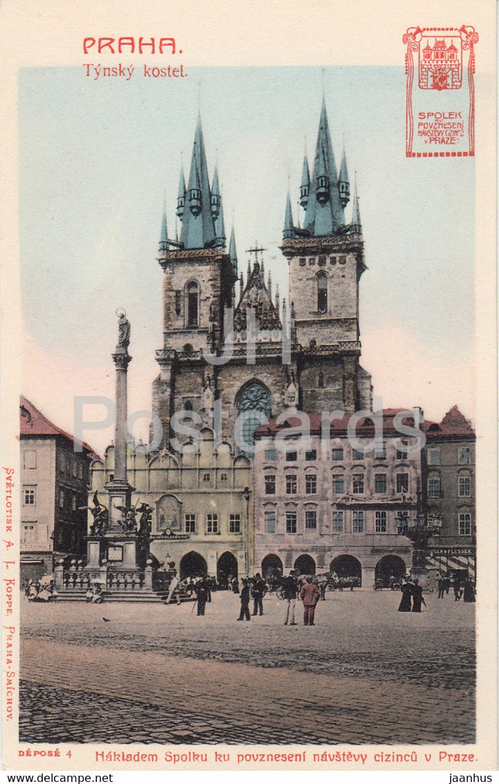 Praha - Prague - Tynsky kostel - church - Depose 4 - old postcard - Czech Republic - unused - JH Postcards