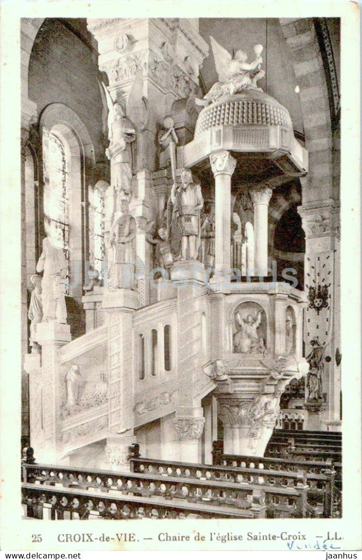 Croix de Vie - Chaire de l'eglise Sainte Croix - 25 - church - old postcard - France - used - JH Postcards