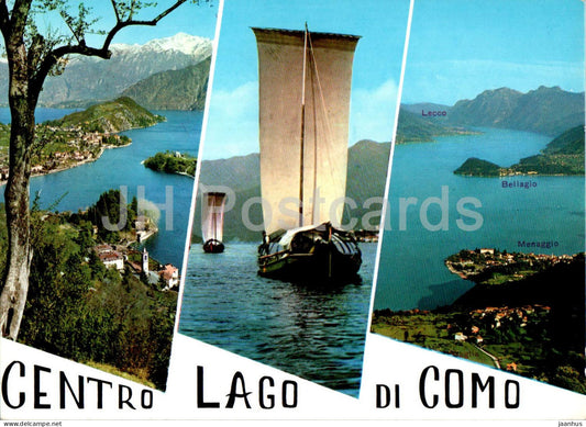 Centro Lago di Como - boat - multiview - 100/070 - 1963 - Italy - used - JH Postcards