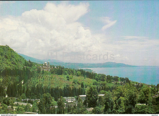 Novyi Afon - New Athos - panorama - Abkhazia - 1983 - Georgia USSR - unused - JH Postcards