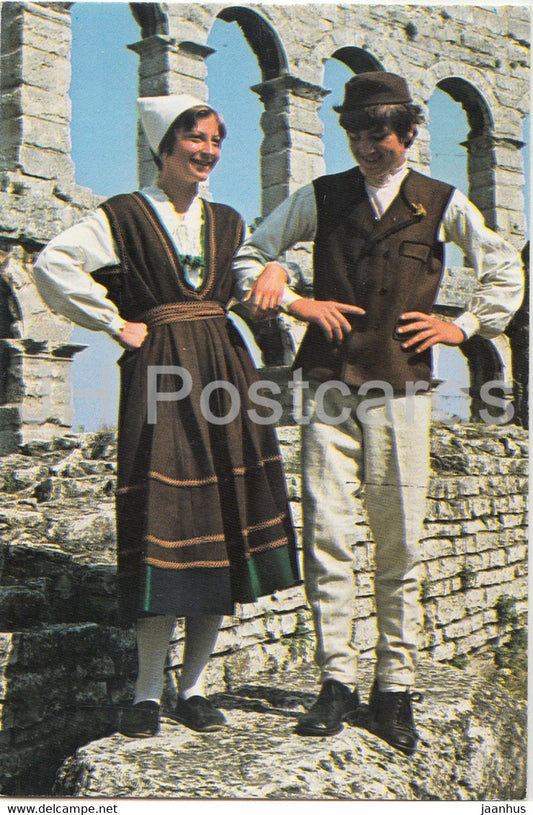 Folklor Istre - Pula Surrounding - Istrian Croatian folk costumes - 1988 - Croatia - Yugoslavia - used - JH Postcards