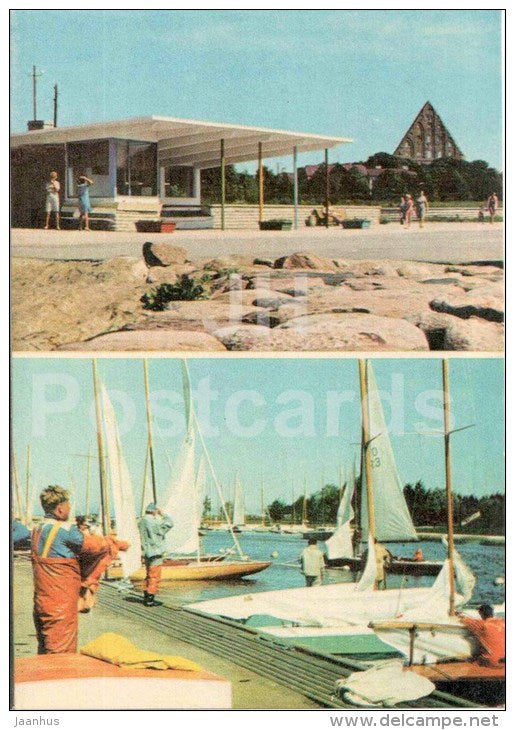 Yacht-club pier at Pirita - sailing boat - Tallinn - 1970 - Estonia USSR - unused - JH Postcards