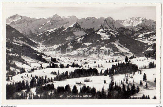 panorama v. Gstaad - 201 - Switzerland - 1958 - used - JH Postcards