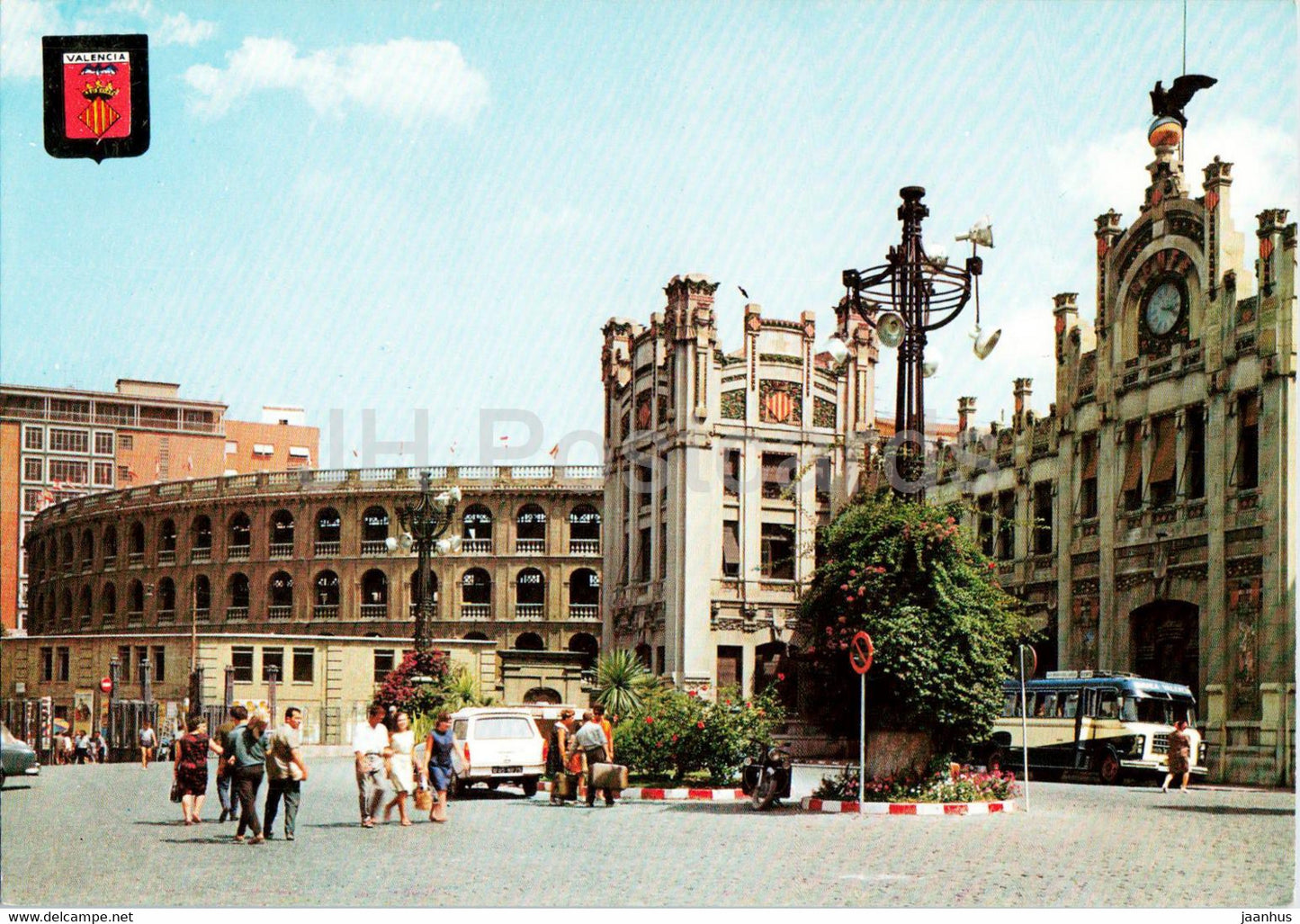 Valencia - Estacion del Norte y Plaza de Toros - station - bull ring - bus - 1119 - Spain - unused - JH Postcards