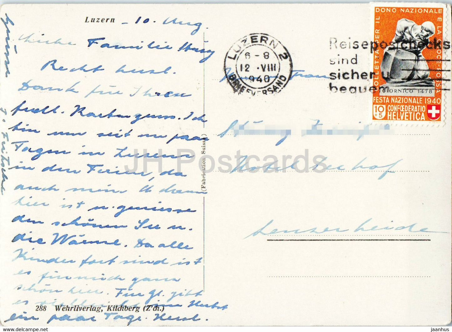 Luzern - Luzern - 288 - 1940 - alte Postkarte - Schweiz - gebraucht