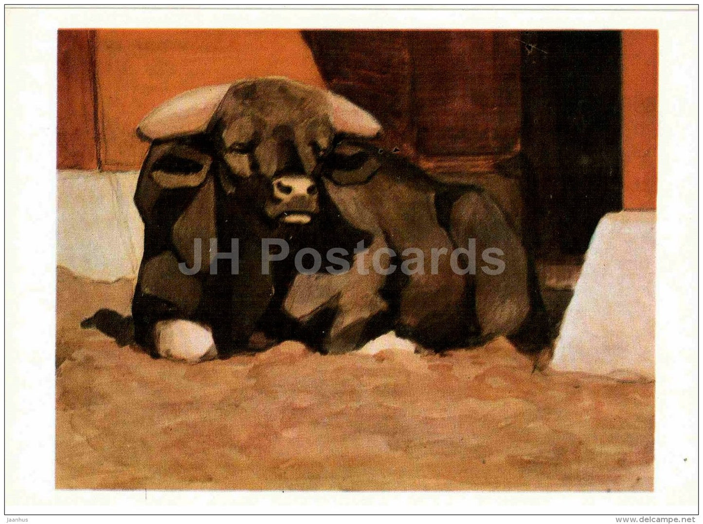 painting by Vasily Vatagin - Buffalo - Bison bison - Russian art - 1978 - Russia USSR - unused - JH Postcards