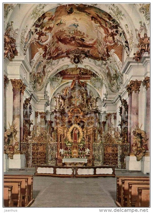 Münster Zwiefalten - ehemalige Benediktiner-Klosterkirche - Thronende Madonna - church - Germany - nicht gelaufen - JH Postcards