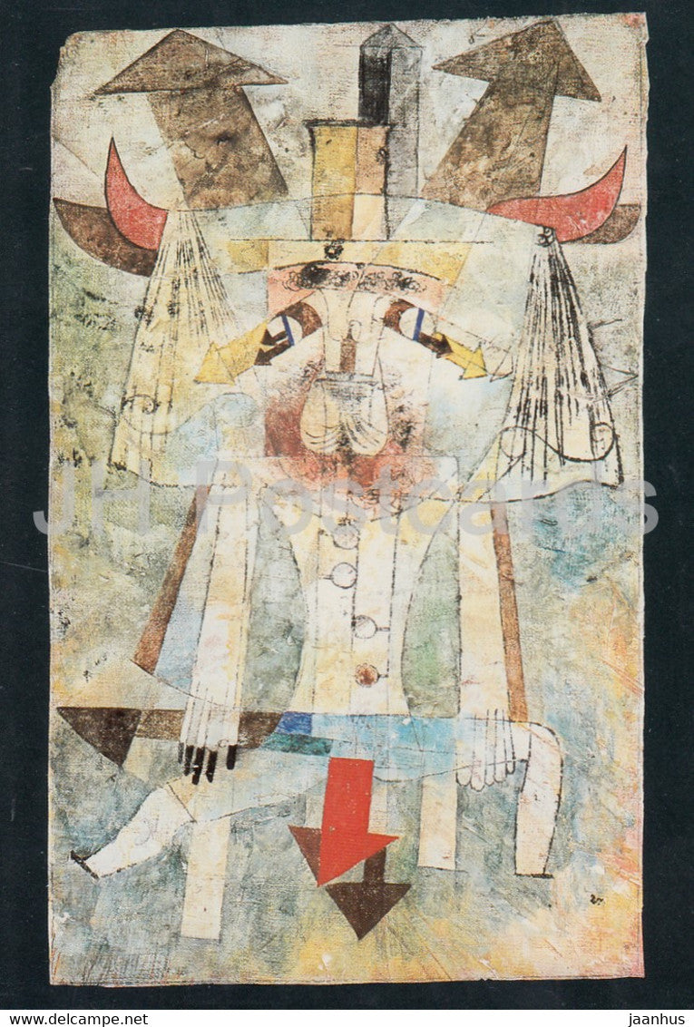 painting by Paul Klee - Der Wilde Mann - The Wild Man - German art - 1982 - Germany - unused - JH Postcards