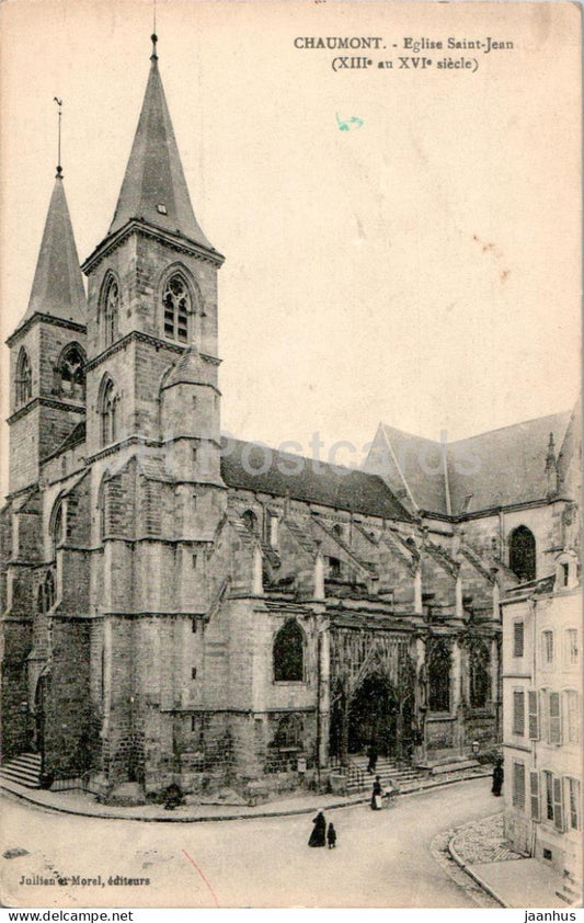 Chaumont - Eglise Saint Jean - church - old postcard - 1903 - France - used - JH Postcards