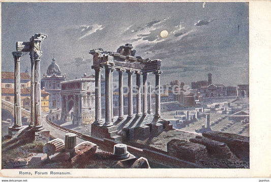 Roma - Rome - Forum Romanum - illustration by Perlberg - ancient - old postcard - 1914 - Italy - used - JH Postcards