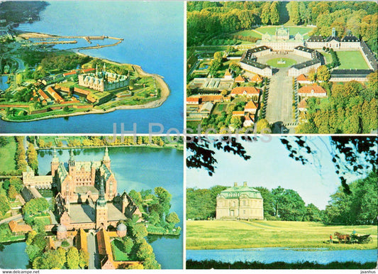 Kronborg Castle - Fredensborg Palace - Frederiksborg Palace - The Hermitage - multiview - Denmark - unused - JH Postcards