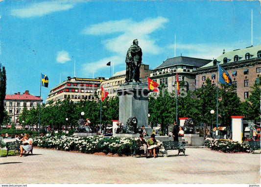 Stockholm - Kungstradgarden - monument - Sweden - used - JH Postcards