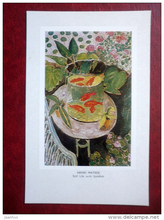 painting by Henri Matisse , Still Life with Goldfish , 1911 - french art  - unused - JH Postcards