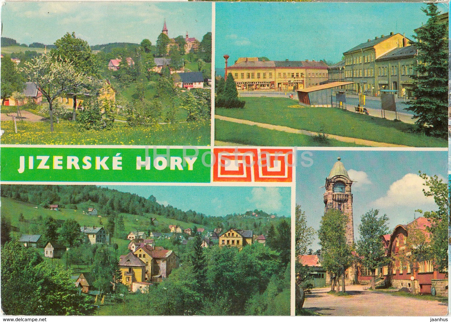 Jizerske Hory - Lucany nad Nisou - Smrzovka - Cerna Studnice - multiview - Czechoslovakia - Czech Republic - 1975 - used - JH Postcards