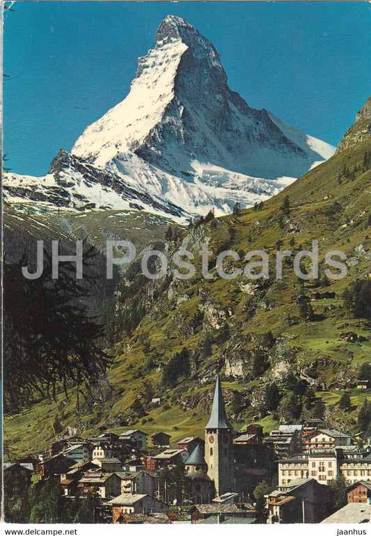 Zermatt 16161 m - Matterhorn 4478 m - Mt Cervin - 48904 - 1976 - Switzerland - used - JH Postcards