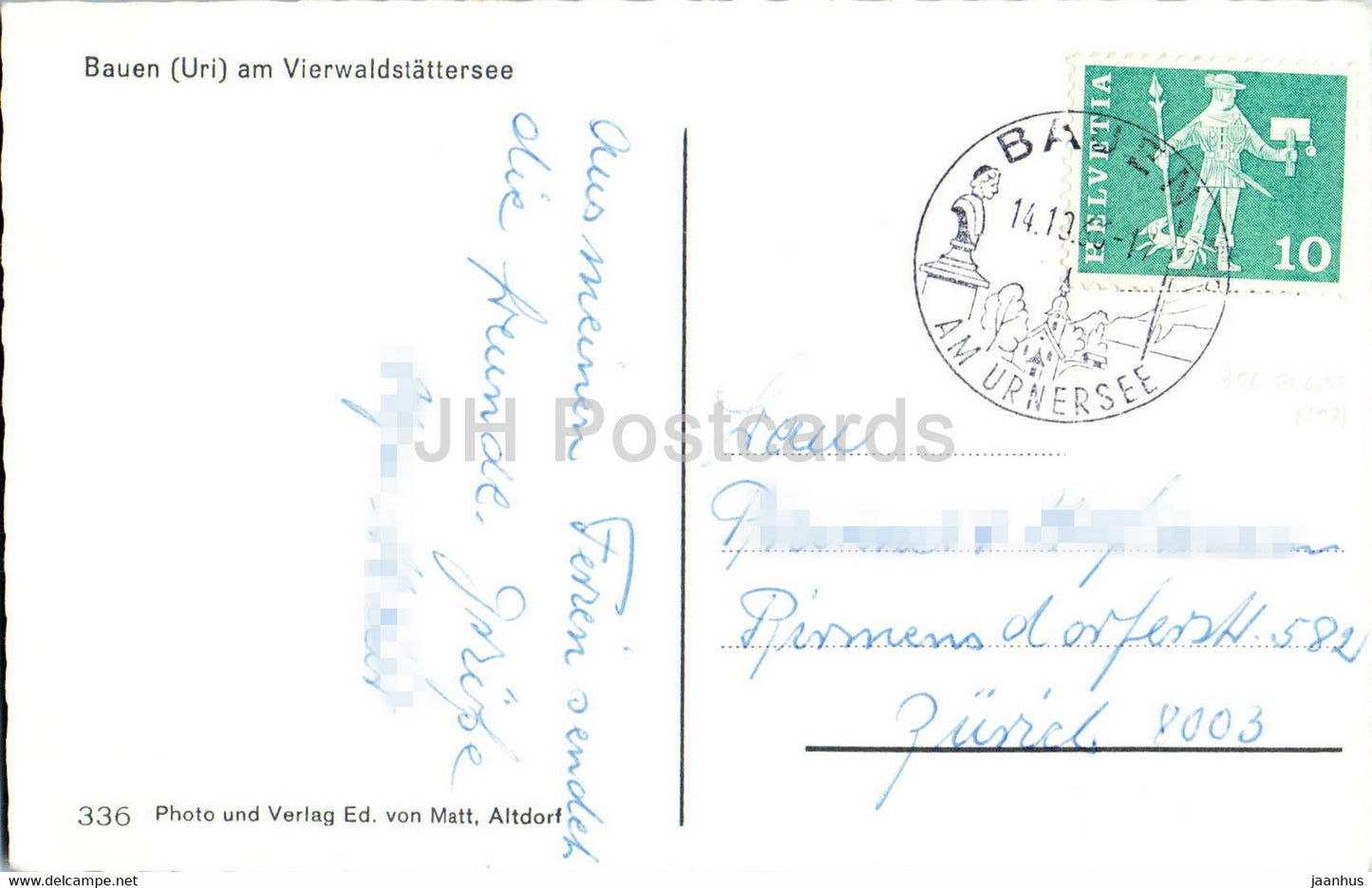 Bauen (Uri) am Vierwaldstattersee - 336 - 1966 - Switzerland - used