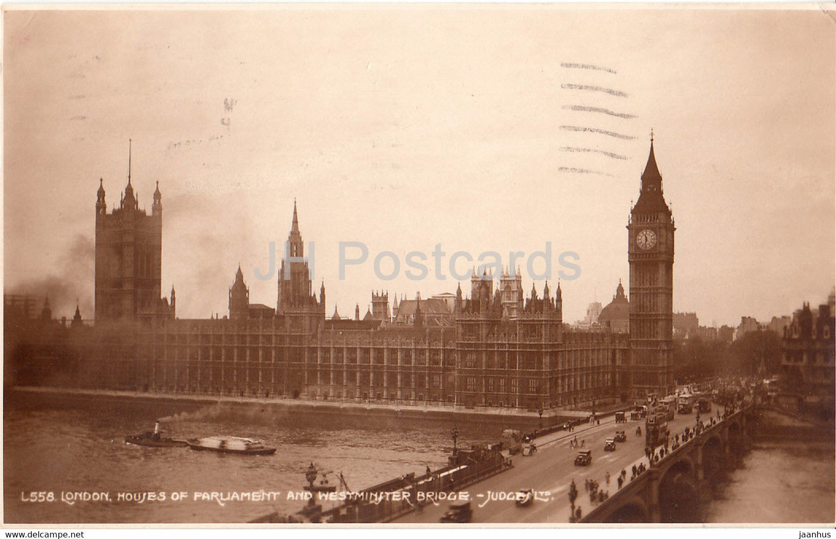 London - The Houses of Parliament and Westminster Bridge - Judges old postcard - 1936 - England - United Kingdom - used - JH Postcards