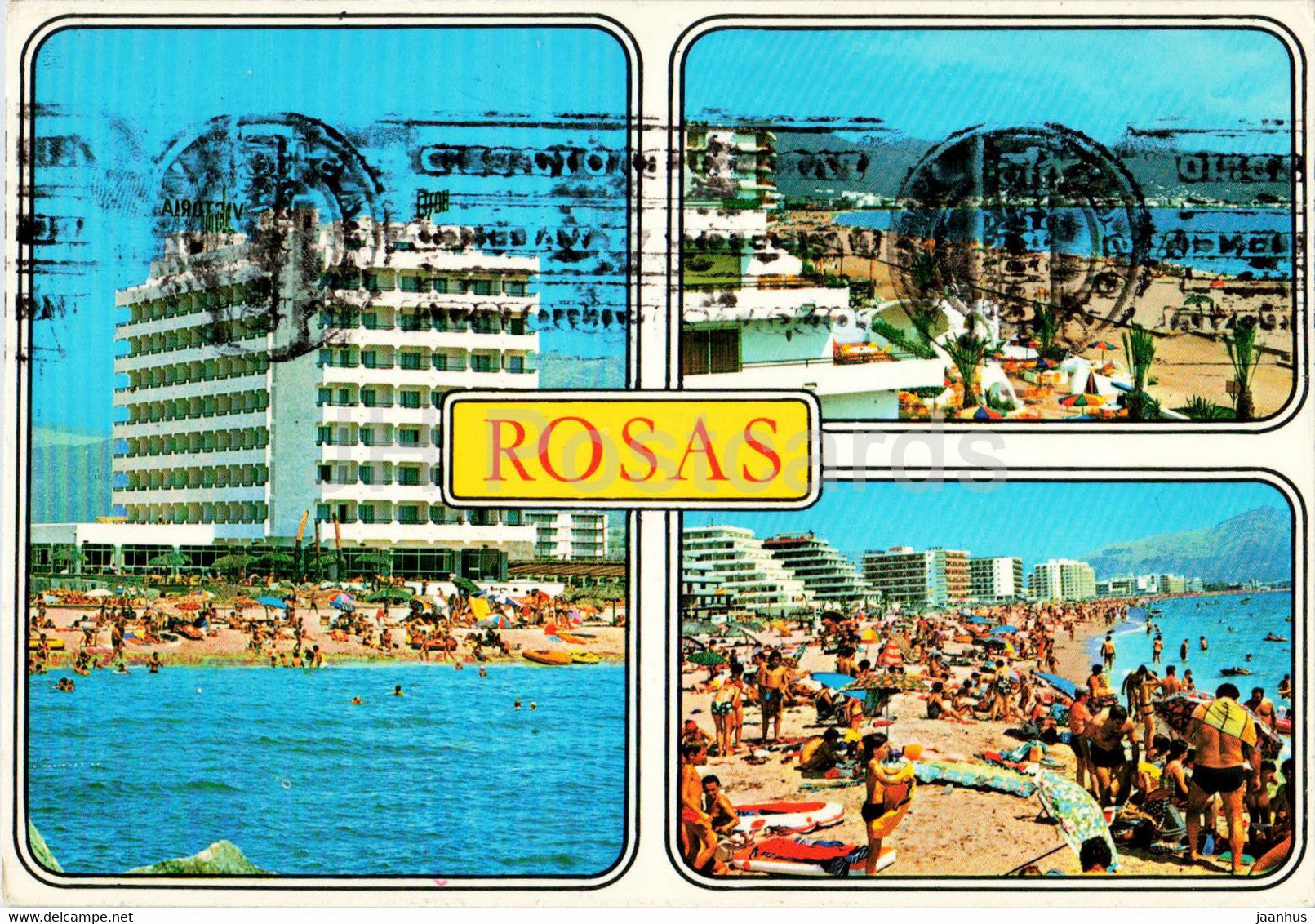 Costa Brava - Rosas - Playas de Sta Margarita - multiview - 304 - 1977 - Spain - used - JH Postcards