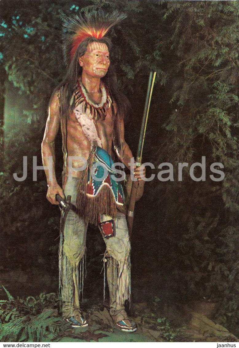 Komantschen Krieger - Comanche Warrior - indian - Indianer Museum Radebeul - DDR Germany - unused - JH Postcards