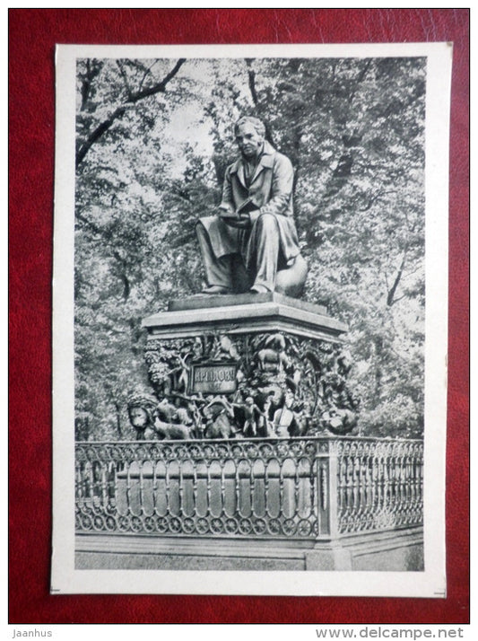 Monument to Krylov - Leningrad - St. Petersburg - 1961 - Russia USSR - unused - JH Postcards