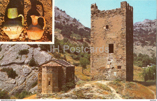 Sudak - fragment of the Sudak fortress - Crimea - archaeological finds - ancient - 1989 - Ukraine USSR - unused - JH Postcards