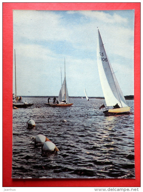 Yachts on the Lielupe - sailing boat - Latvian Views - 1963 - Latvia USSR - unused - JH Postcards