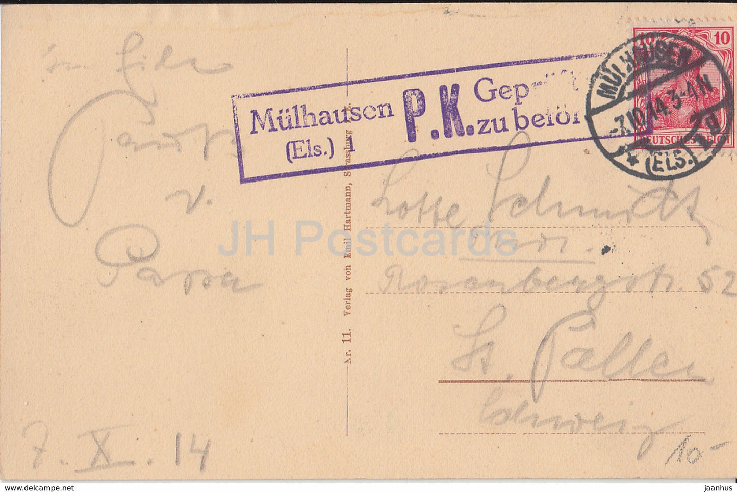 Mulhausen i Els - Mulhouse - Nord Staden - Quai du Nord et Canal - bateau - 11 - carte postale ancienne - 1914 - France - d'occasion