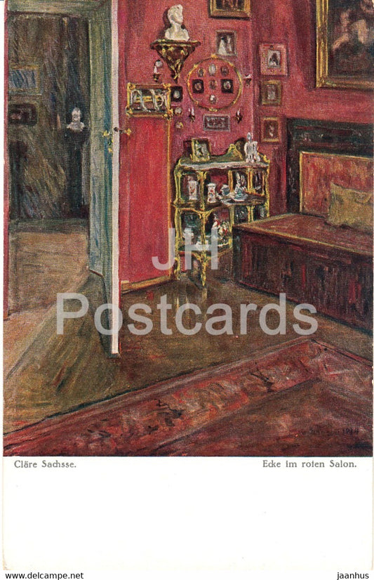 Clare Sachsse - Ecke im Roten Salon - Deutsche Kunstler - 1007 - art - old postcard - Germany - unused - JH Postcards