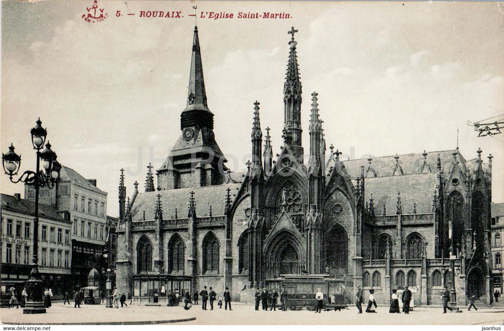 Roubaix - L'Eglise Saint Martin - church - 5 - old postcard - France - unused - JH Postcards