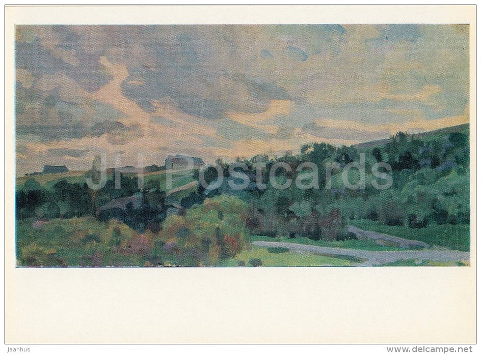 painting by A. Trofimov - Last Beams - Russian art - Russia USSR - 1976 - unused - JH Postcards