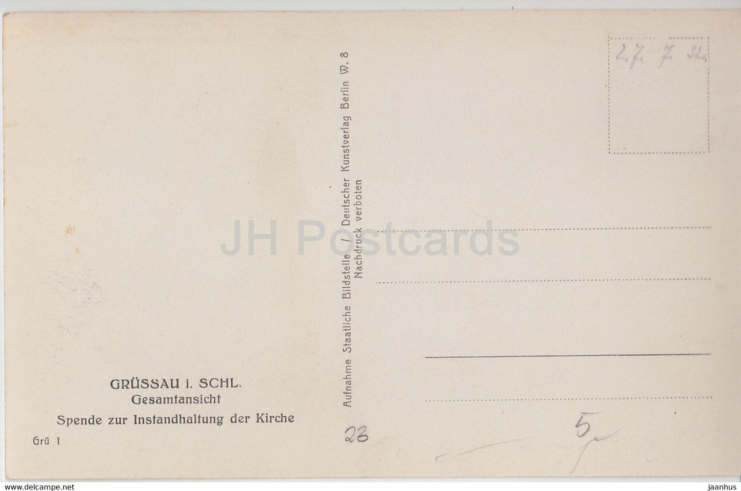 Grussau i Schl - Gesamtansicht - alte Postkarte - 1934 - Polen - unbenutzt