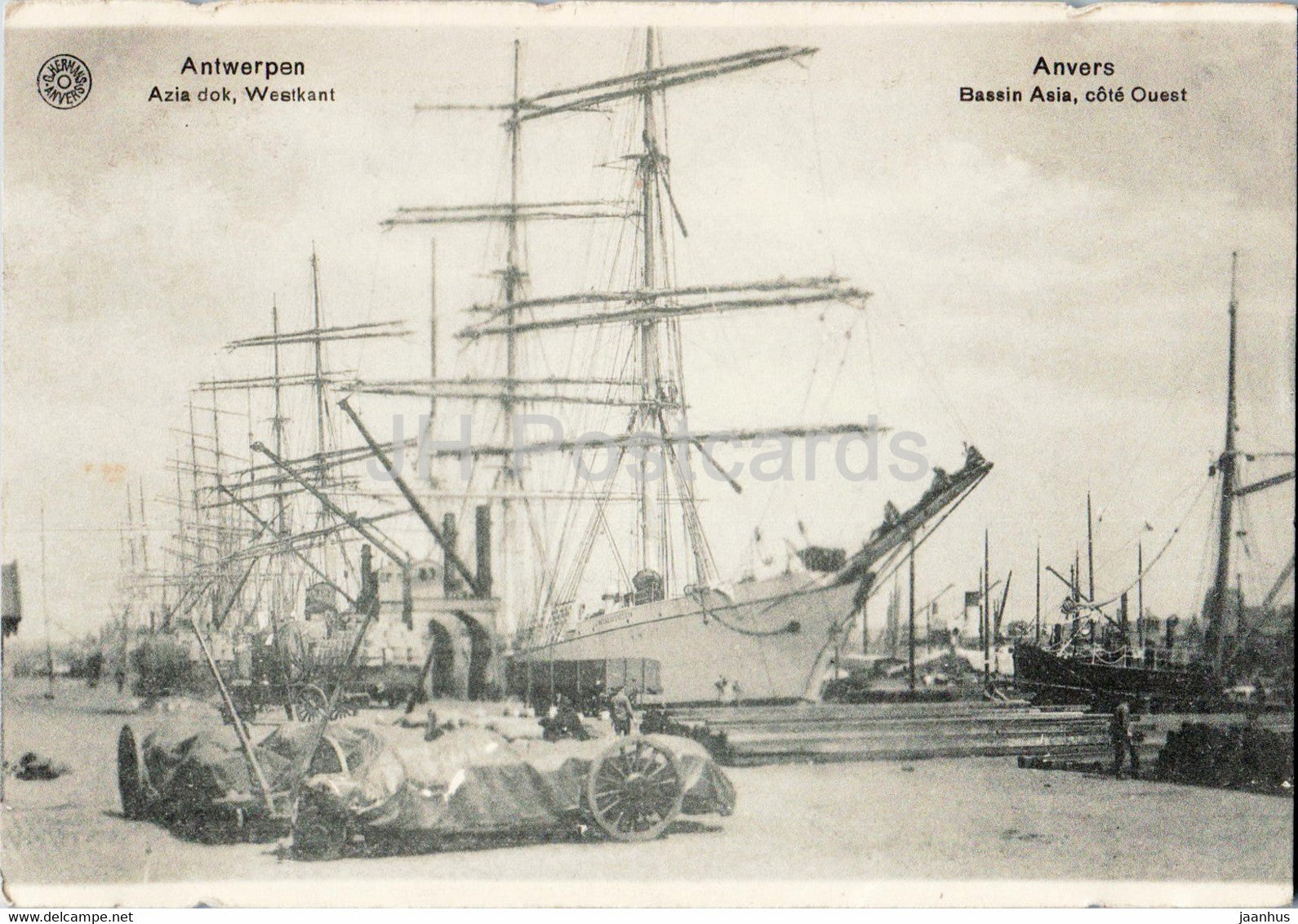 Anvers - Antwerpen - Azia dok - Westkant - Bassin Asia - cote Ouest - ship - old postcard - 1918 - Belgium - used - JH Postcards