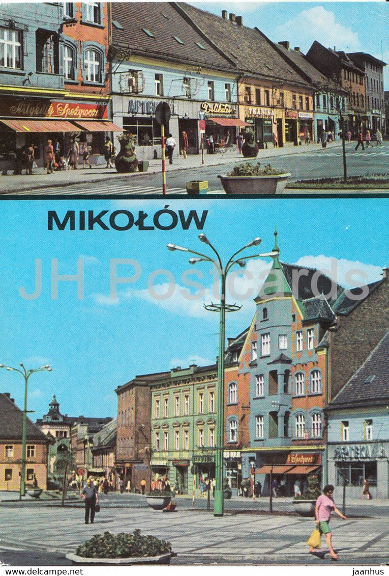 Mikolow - market square - Poland - unused - JH Postcards