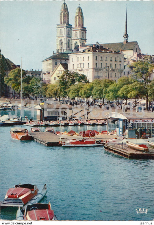 Zurich - Limmatquai - boat - 52 - Switzerland - unused - JH Postcards