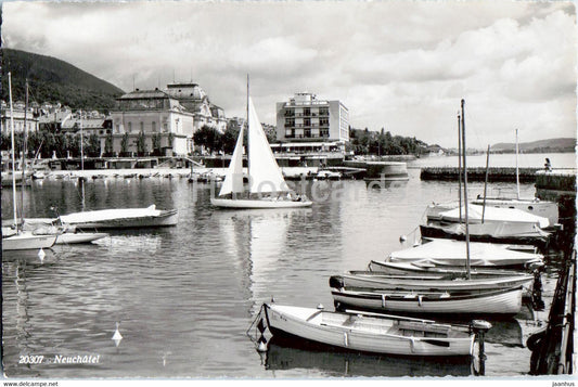 Neuchatel - Le Port - sailing boat - 20307 - 1961 - Switzerland - used - JH Postcards