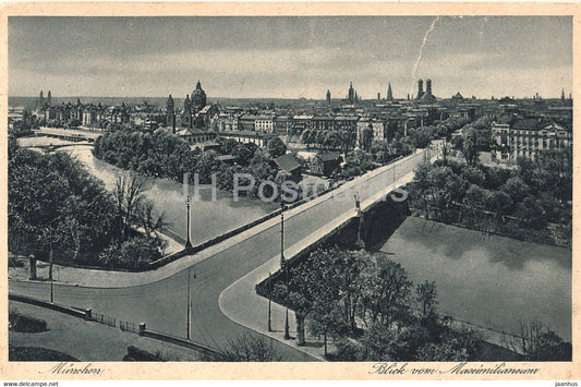 Munchen - Blick vom Maximilaneum - Munich - old postcard - 1928 - Germany - used - JH Postcards