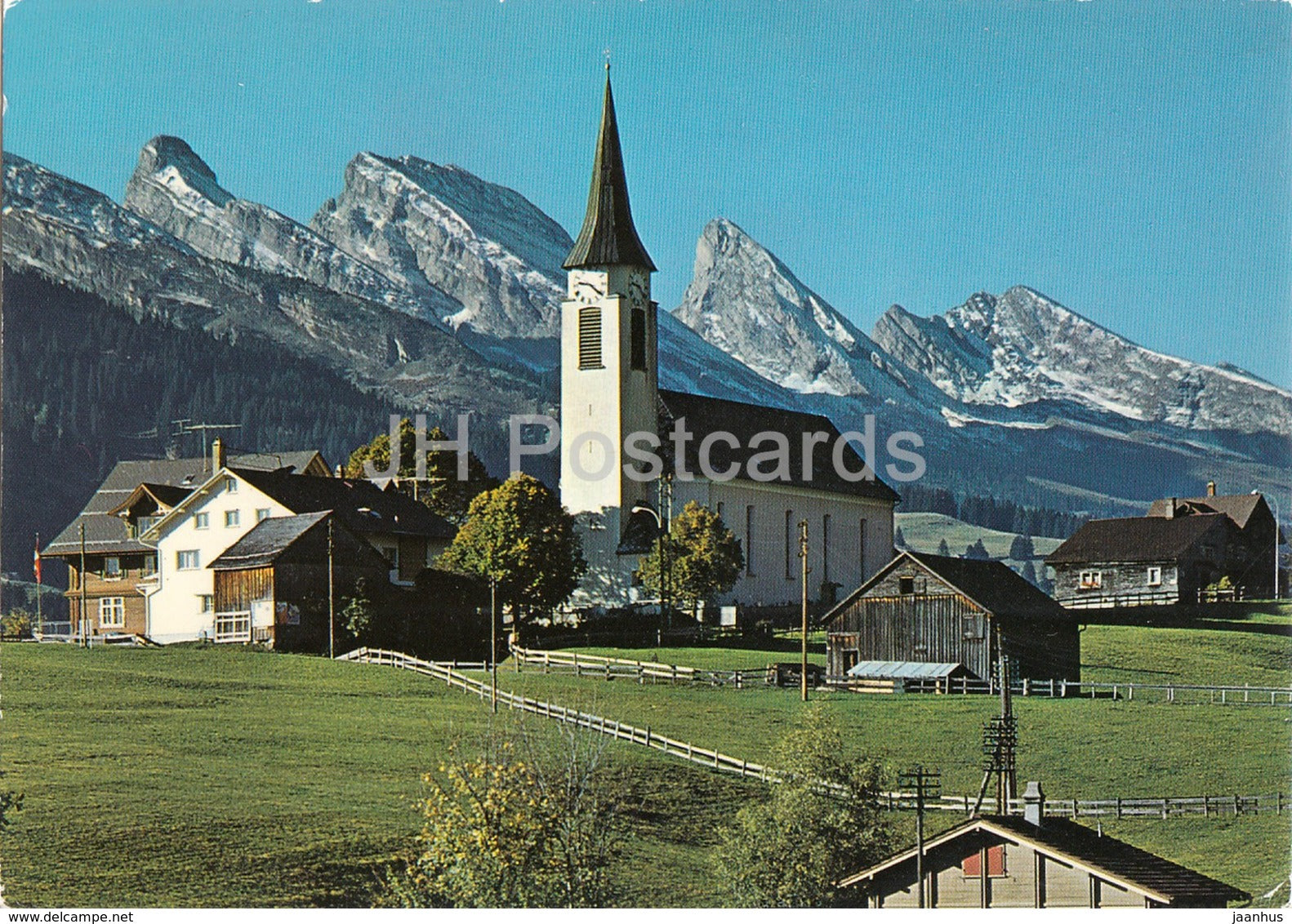 Wildhaus - Obertoggenburg - Kath Kirche mit Churfirsten - 1974 - Switzerland - used - JH Postcards