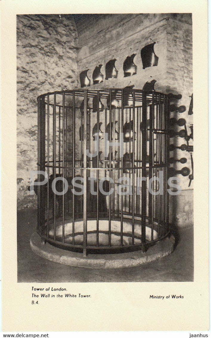 London - Tower of London - The Well in the White Tower - old postcard - 1956 - United Kingdom - England - used - JH Postcards