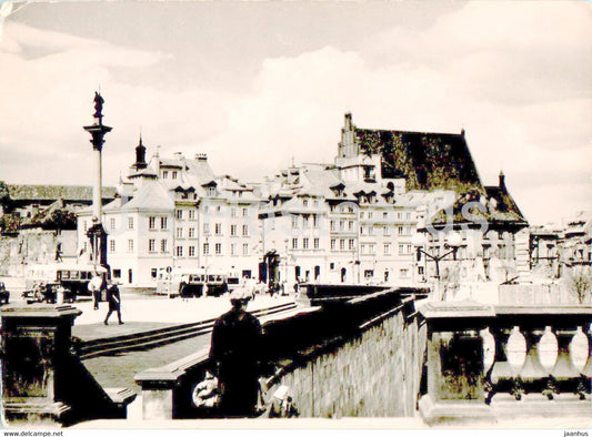 Warsaw - Warszawa - Plac Zamkowy z Kolumna Zygmunta - Castle Square with Sigismund's Column - 1963 - Poland - used - JH Postcards