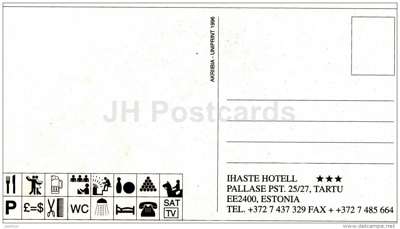 hotel Ihaste - Tartu - 1996 - Estonia - unused - JH Postcards