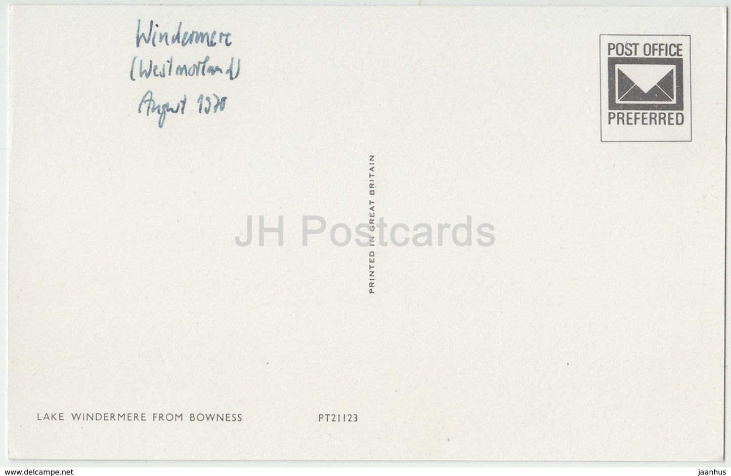 Lake Windermere from Bowness - boat - PT21123 - 1970 - United Kingdom - England - used