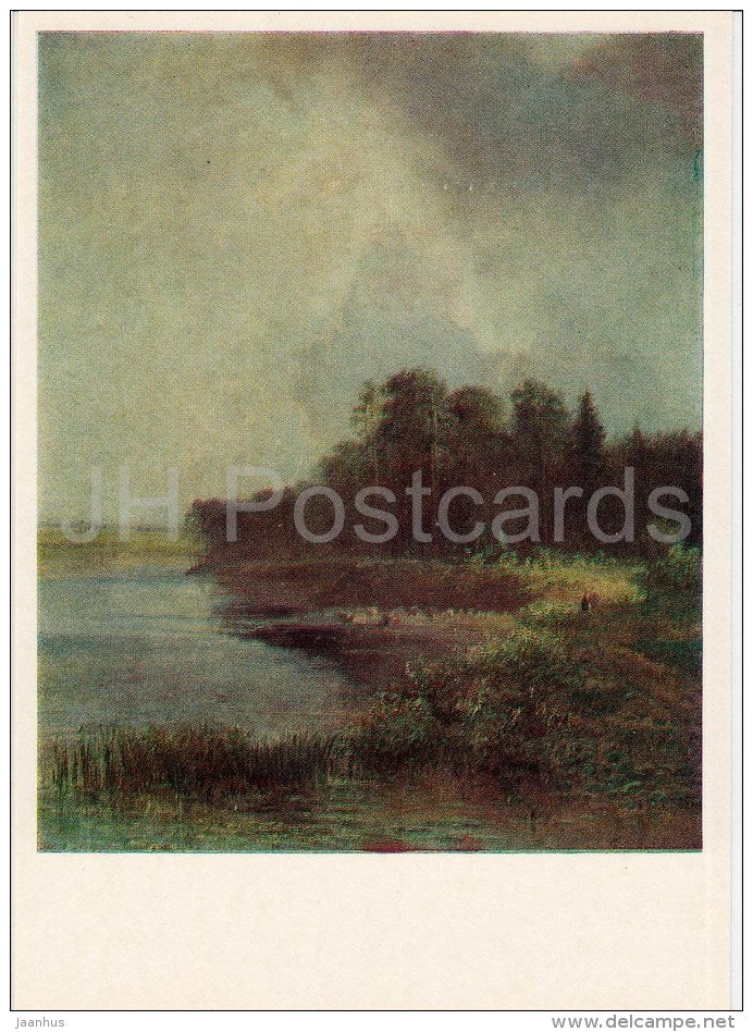 painting by A. Savrasov - Bank of the River , 1879 - Russian art - 1977 - Russia USSR - unused - JH Postcards