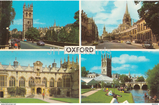 Oxford - Magdalen College - The High - Oriel College - Magdalen Bridge - car - England - United Kingdom - used - JH Postcards