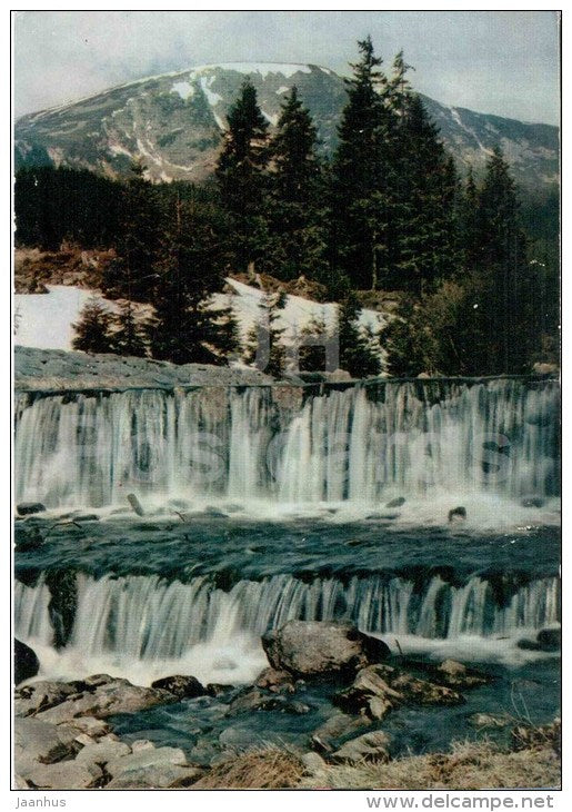 Krkonose - Spindleruv Mlyn - mountain - waterfall - Czechoslovakia - Czech - used 1962 - JH Postcards