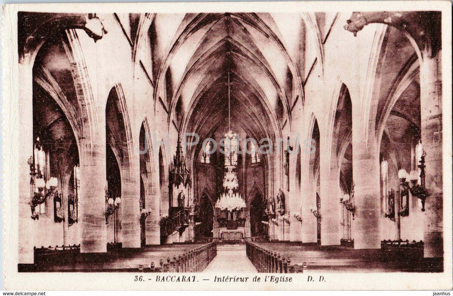 Baccarat - Interieur de l'Eglise - church - 36 - old postcard - France - unused - JH Postcards