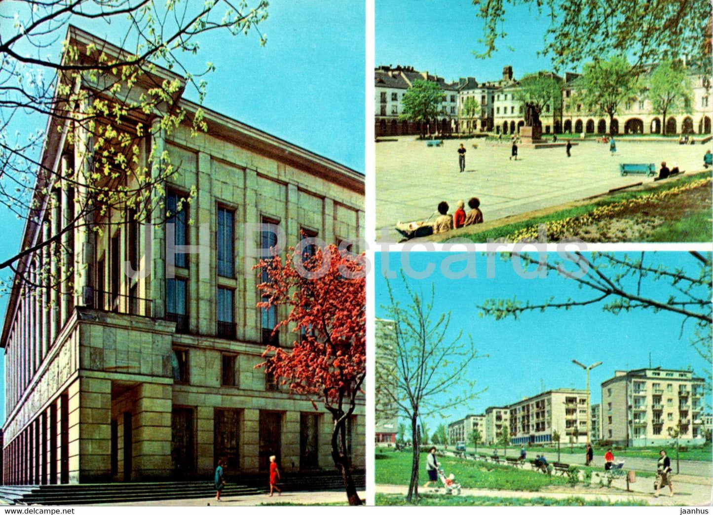 Lodz - Teatr Wielki - Stary Rynek - osiedle mieszkaniowe im Wlad Bytomskiej - Grand Theatre  multiview - Poland - unused - JH Postcards