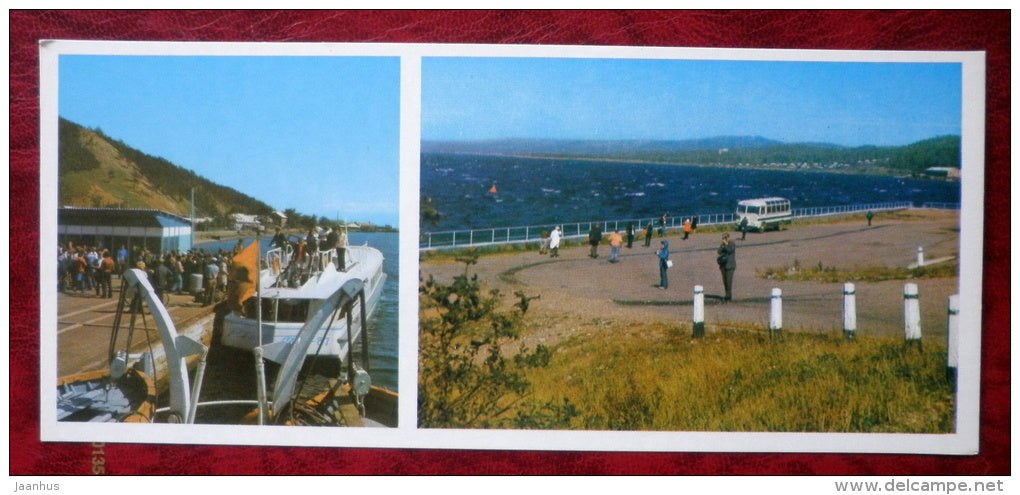 Listvyanka settlement - Angara river - ship - on Lake Baikal - 1975 - Russia USSR - unused - JH Postcards