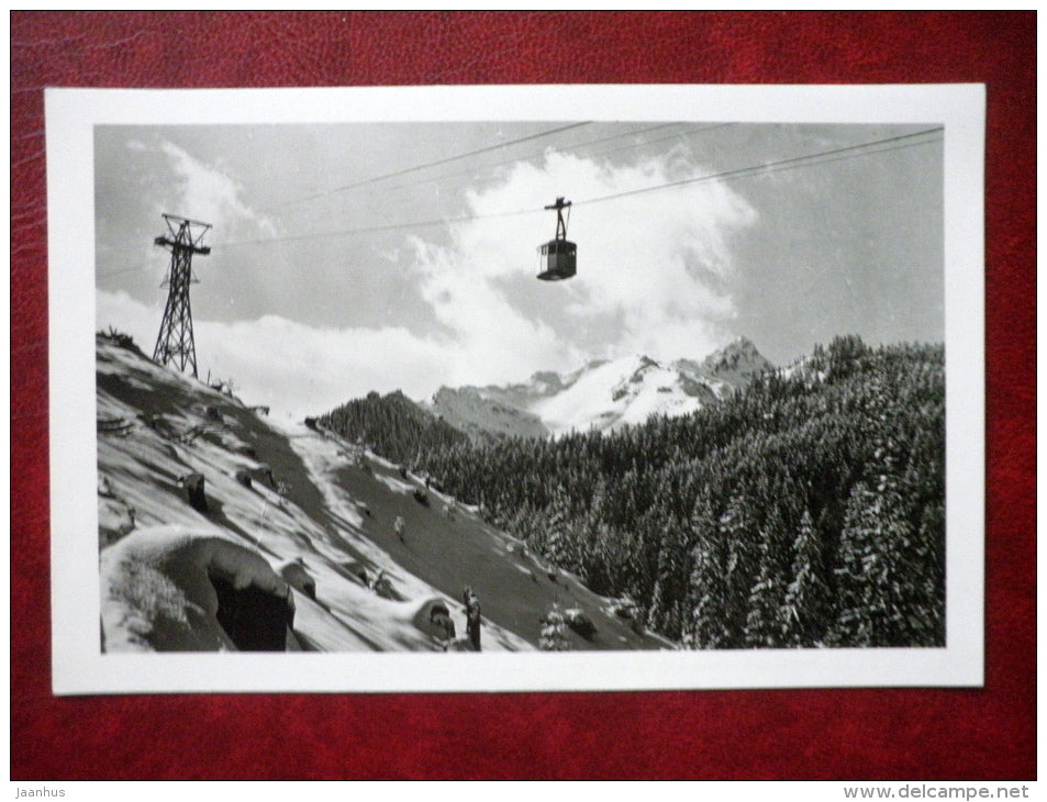 Tatry , Kolejka linowa na Kasprowy Wierch - Tatra mountains  , Ropeway to Kasprowy Wierch hill - 1956 - Poland - unused - JH Postcards